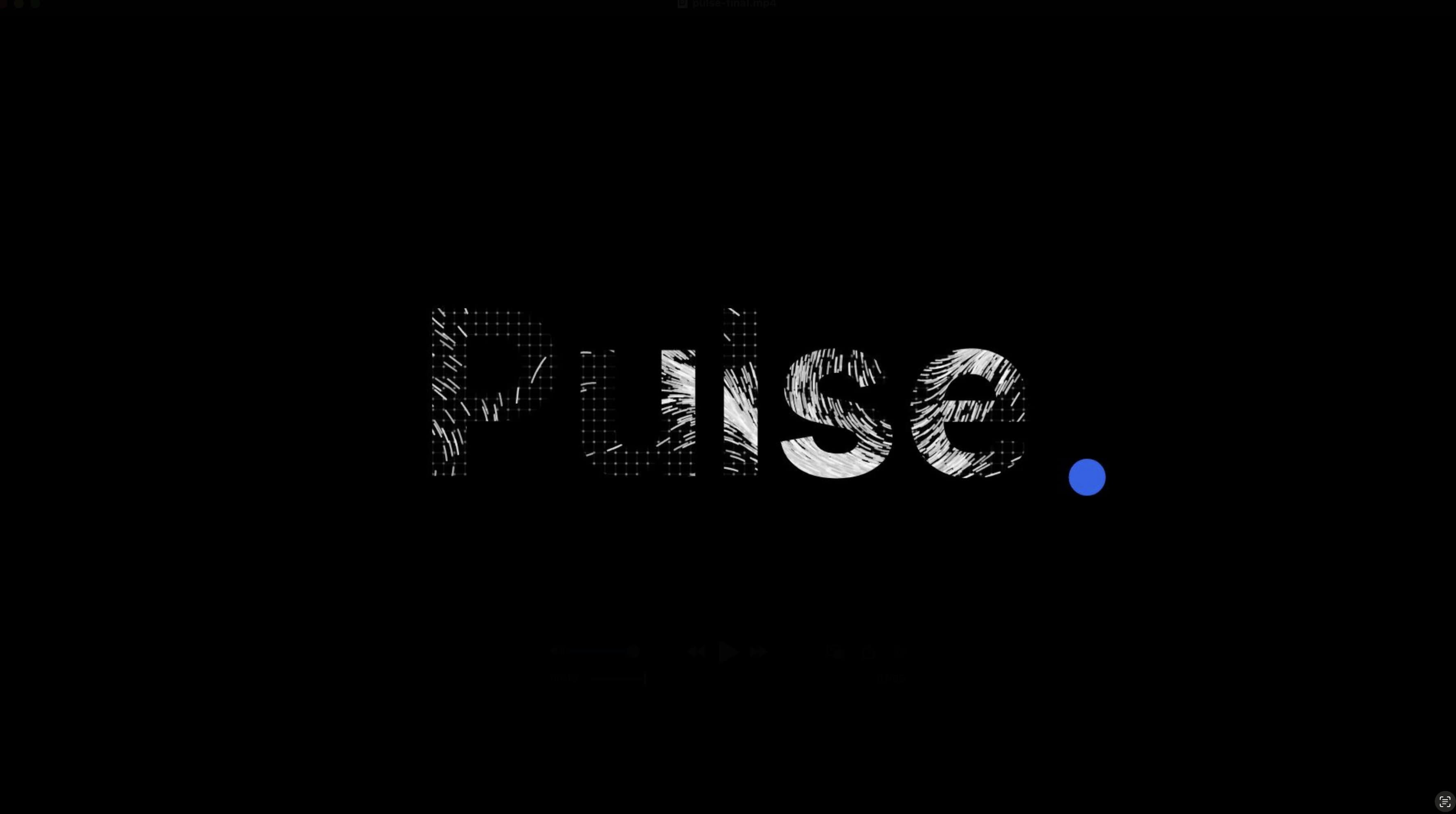 Pulse wordmark on a black background