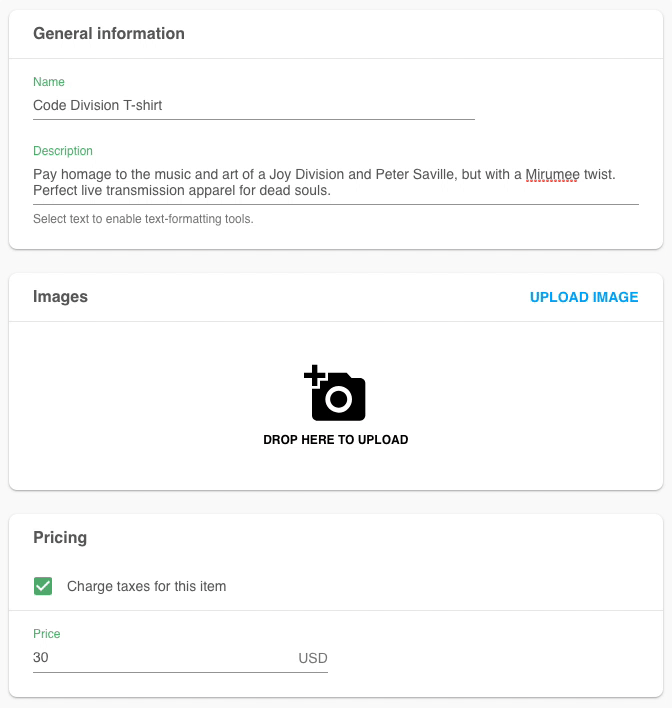 Uploading product images in Dashboard 2.0