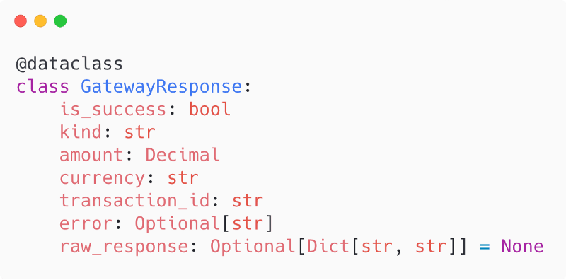 Data class to represent data returned by payment gateways